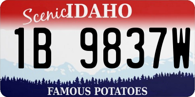 ID license plate 1B9837W