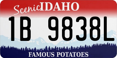 ID license plate 1B9838L