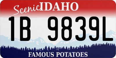 ID license plate 1B9839L