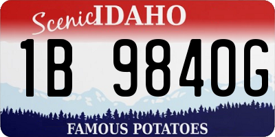 ID license plate 1B9840G