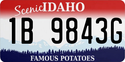 ID license plate 1B9843G