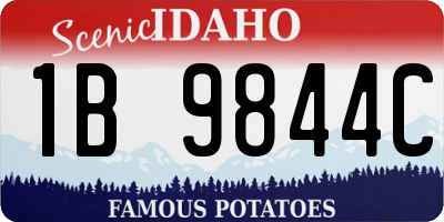 ID license plate 1B9844C