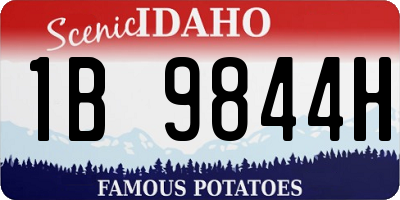 ID license plate 1B9844H