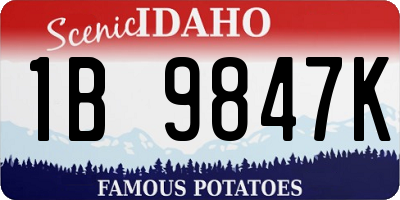ID license plate 1B9847K