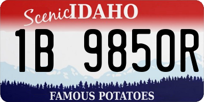 ID license plate 1B9850R