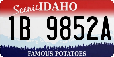 ID license plate 1B9852A