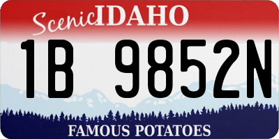 ID license plate 1B9852N