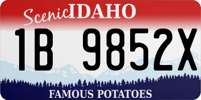 ID license plate 1B9852X