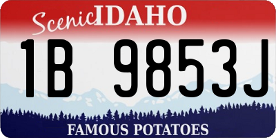 ID license plate 1B9853J