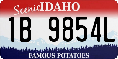 ID license plate 1B9854L