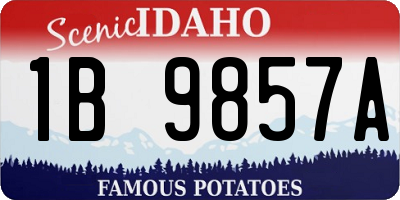 ID license plate 1B9857A