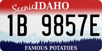 ID license plate 1B9857E