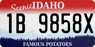 ID license plate 1B9858X