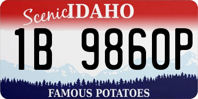 ID license plate 1B9860P