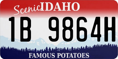 ID license plate 1B9864H