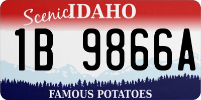 ID license plate 1B9866A