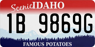 ID license plate 1B9869G