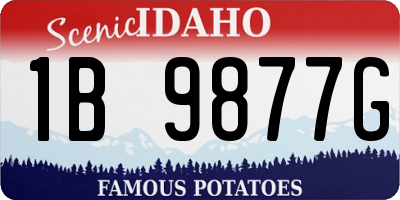 ID license plate 1B9877G