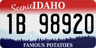 ID license plate 1B9892O