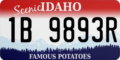 ID license plate 1B9893R
