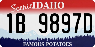 ID license plate 1B9897D