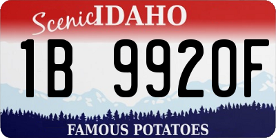 ID license plate 1B9920F