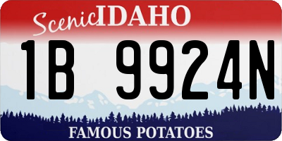 ID license plate 1B9924N