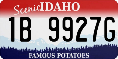 ID license plate 1B9927G