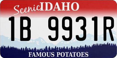ID license plate 1B9931R