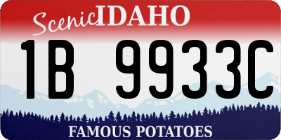 ID license plate 1B9933C