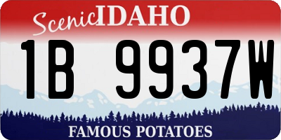 ID license plate 1B9937W