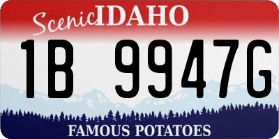 ID license plate 1B9947G