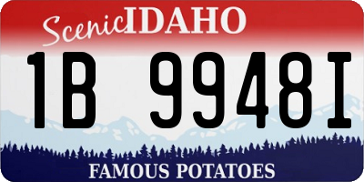 ID license plate 1B9948I