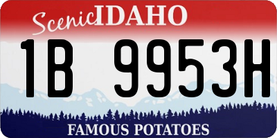 ID license plate 1B9953H