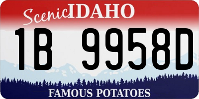 ID license plate 1B9958D