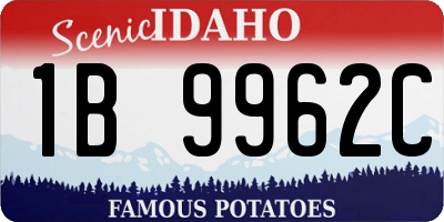ID license plate 1B9962C