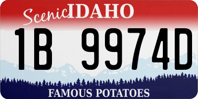 ID license plate 1B9974D