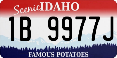 ID license plate 1B9977J