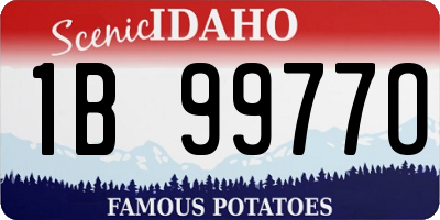 ID license plate 1B9977O