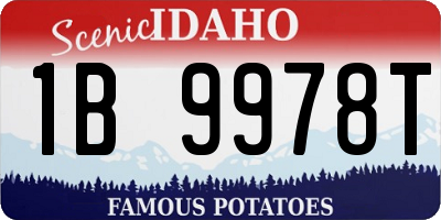 ID license plate 1B9978T