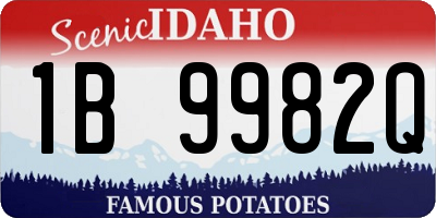 ID license plate 1B9982Q
