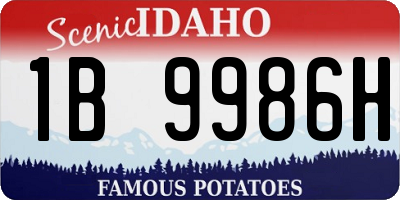 ID license plate 1B9986H
