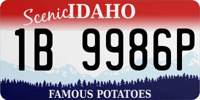 ID license plate 1B9986P