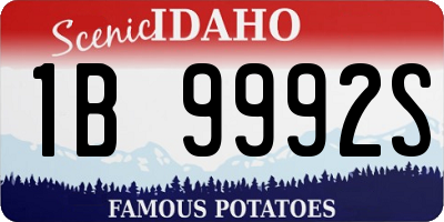 ID license plate 1B9992S
