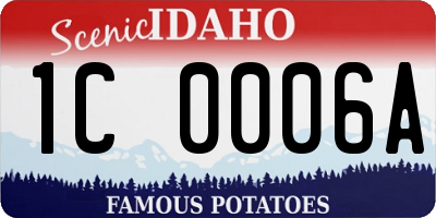 ID license plate 1C0006A