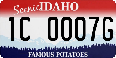 ID license plate 1C0007G