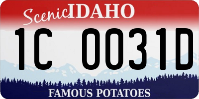 ID license plate 1C0031D