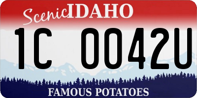 ID license plate 1C0042U