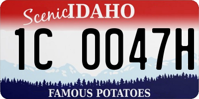 ID license plate 1C0047H