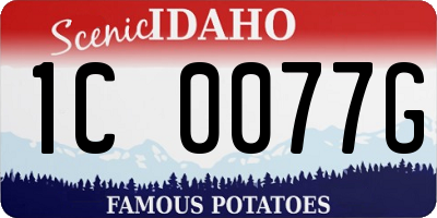 ID license plate 1C0077G